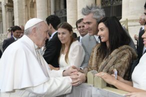 Dr. G and his wife meeting the Pope